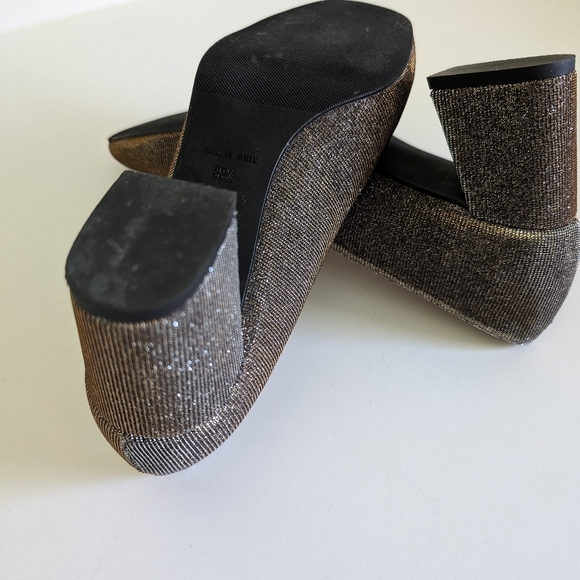 Browns Couture block heel metallic pumps sz 8.5 - Picture 4 of 4